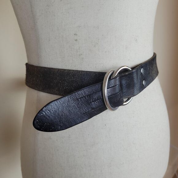 Gap Belt Womens Medium Black Leather D Ring Workwear Utility Industrial Rugged main image 7
